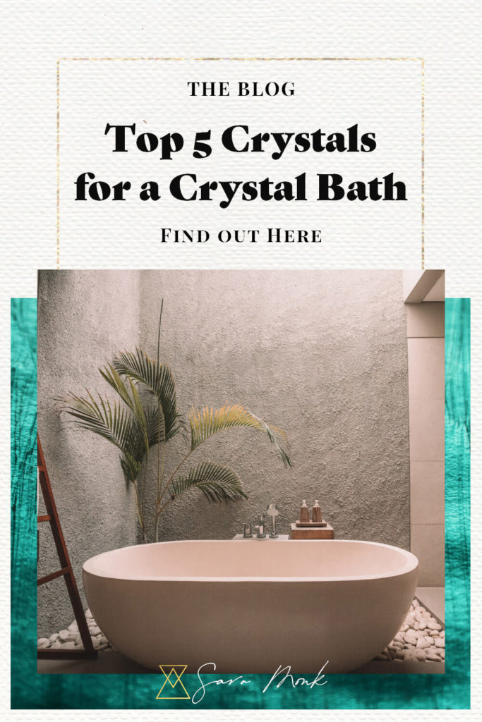 Interested in bathing with your crystal companions? Before you jump in the water with all of your crystals, you need to know that you can't use just any crystal inside your bath. Learn why that is and about my top five crystals for a crystal bath inside this post. #crystalbath #crystalhealing #watersafecrystals  #crystalsforcrystalbath #stonesandcrystals #energyhealing 
